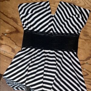 Black and White Striped Dress size Medium